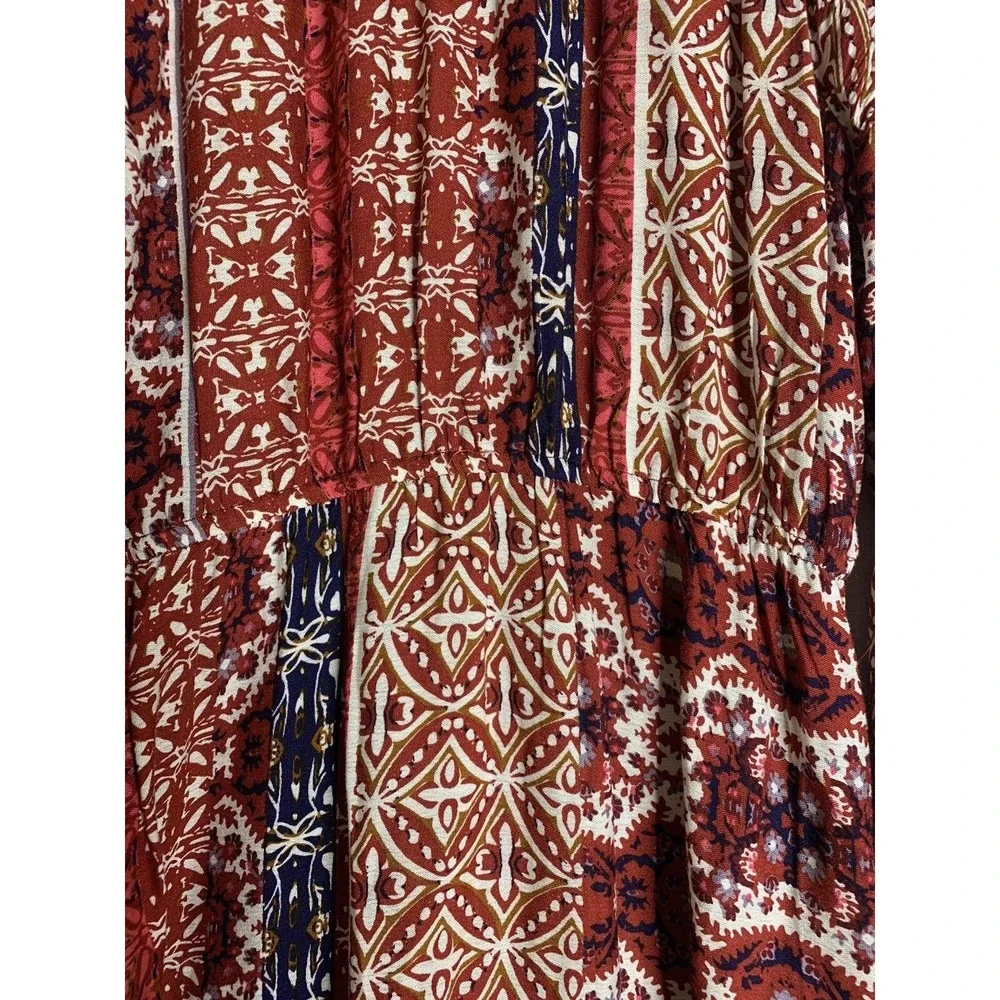 Hayden Girls Maxi Dress Girls XL Red Patchwork Paisley Boho Cottagecore Layering